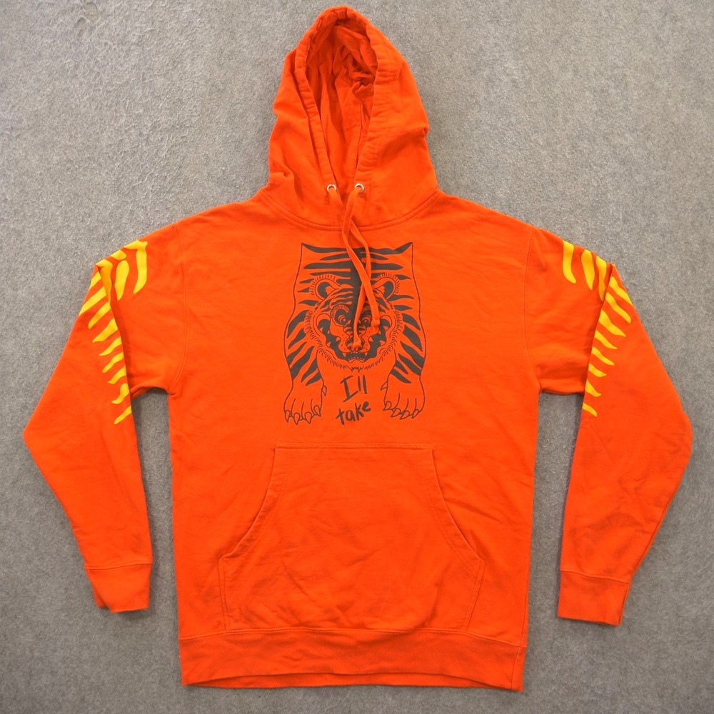 Independent Trading Company Hoodie Sweatshirt Mens Medium Orange